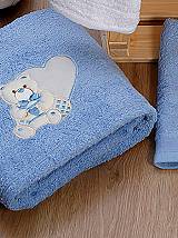 Σετ Πετσέτες Κεντητές Kids Heart 10 Blue - Blue